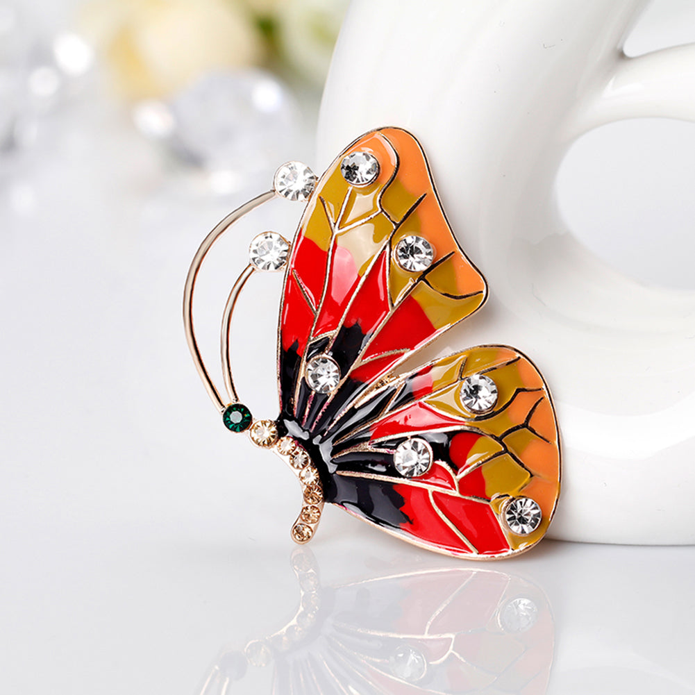Butterfly Insect Enamel Rhinestone Brooch Pin Xmas Gift Scarf Dress Accessory