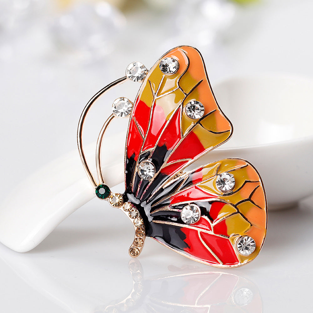 Butterfly Insect Enamel Rhinestone Brooch Pin Xmas Gift Scarf Dress Accessory
