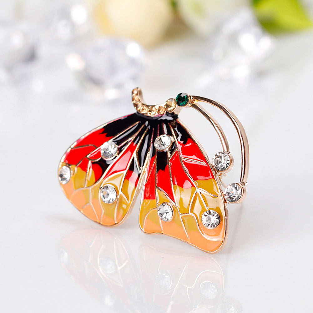Butterfly Insect Enamel Rhinestone Brooch Pin Xmas Gift Scarf Dress Accessory