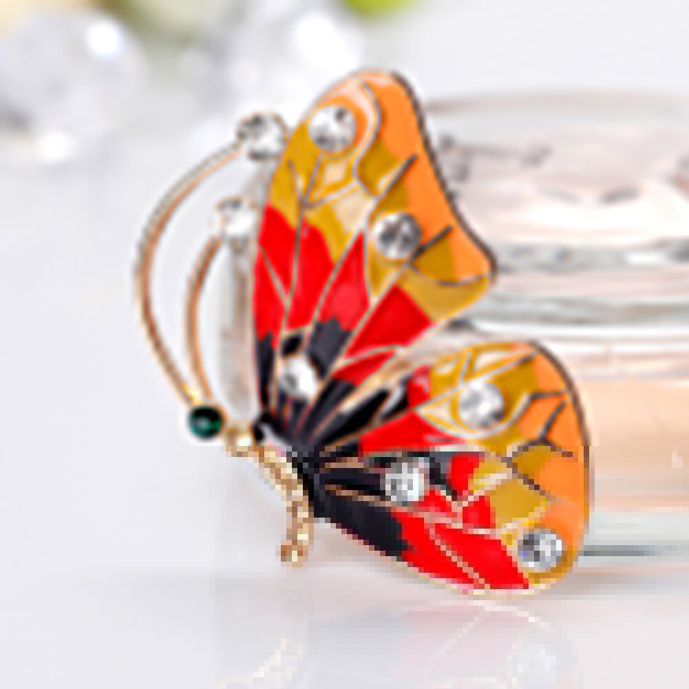 Butterfly Insect Enamel Rhinestone Brooch Pin Xmas Gift Scarf Dress Accessory