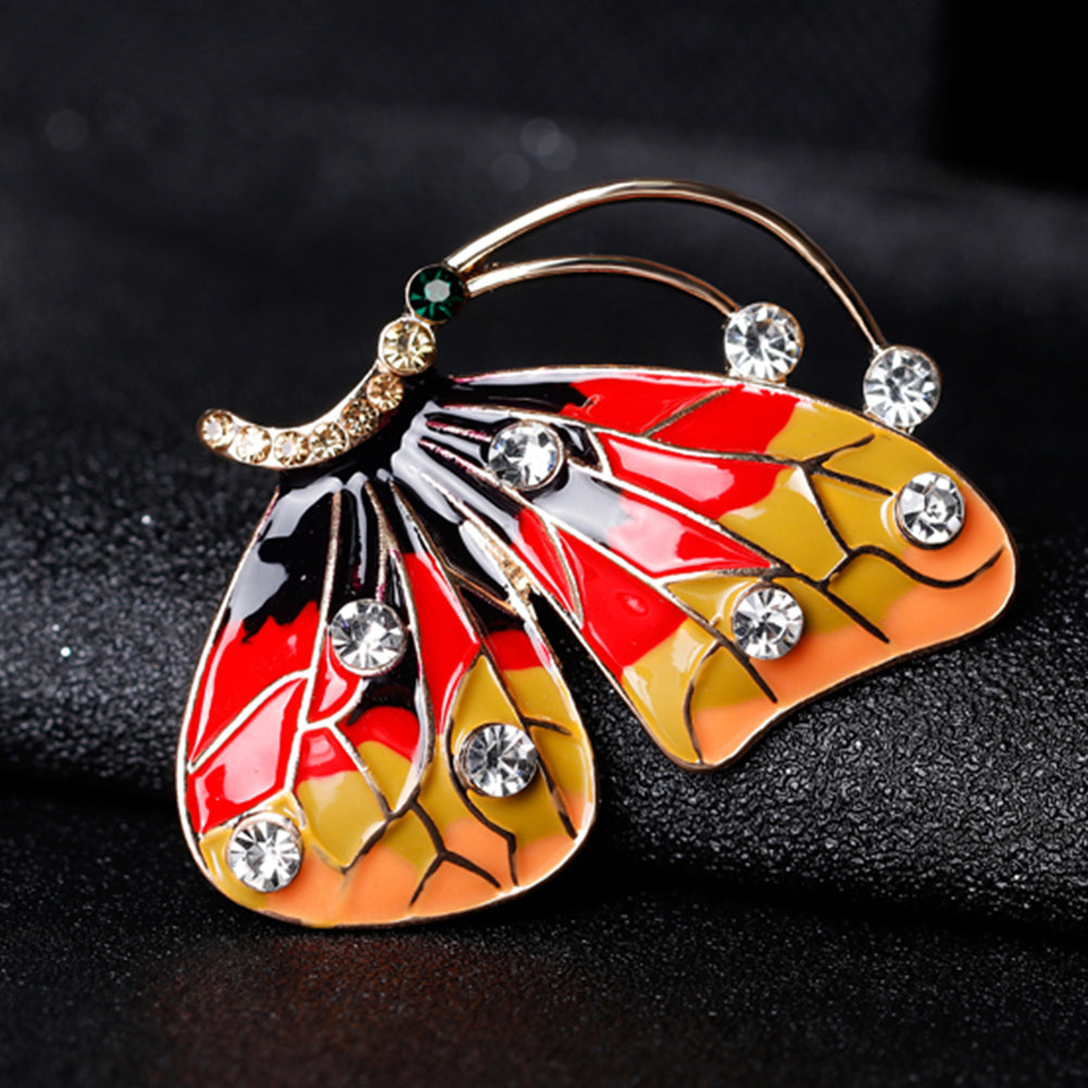 Butterfly Insect Enamel Rhinestone Brooch Pin Xmas Gift Scarf Dress Accessory