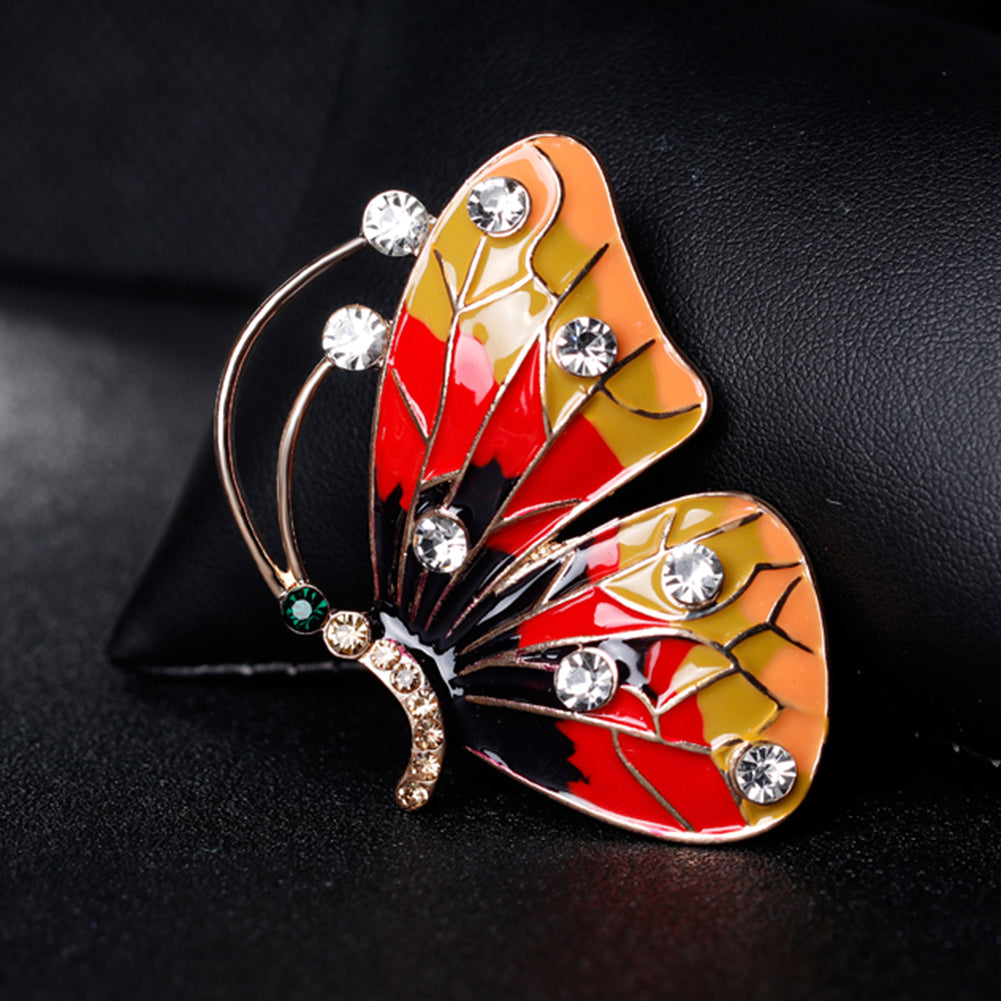 Butterfly Insect Enamel Rhinestone Brooch Pin Xmas Gift Scarf Dress Accessory