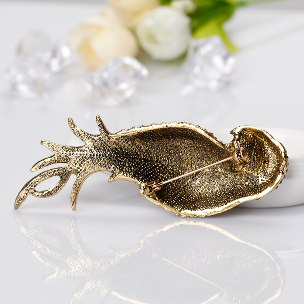 Elegant Multi-Color Parrot Rhinestone Bouquet Scarf Bag Decor Jewelry Brooch Pin