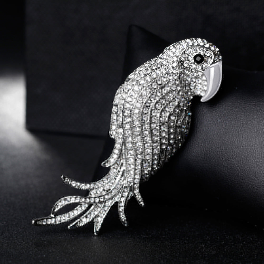 Elegant Multi-Color Parrot Rhinestone Bouquet Scarf Bag Decor Jewelry Brooch Pin