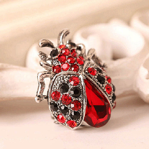 Women Vintage Insetti Cute Coccinella Bouquet Spilla Clip Brooch Pin Jewelry 