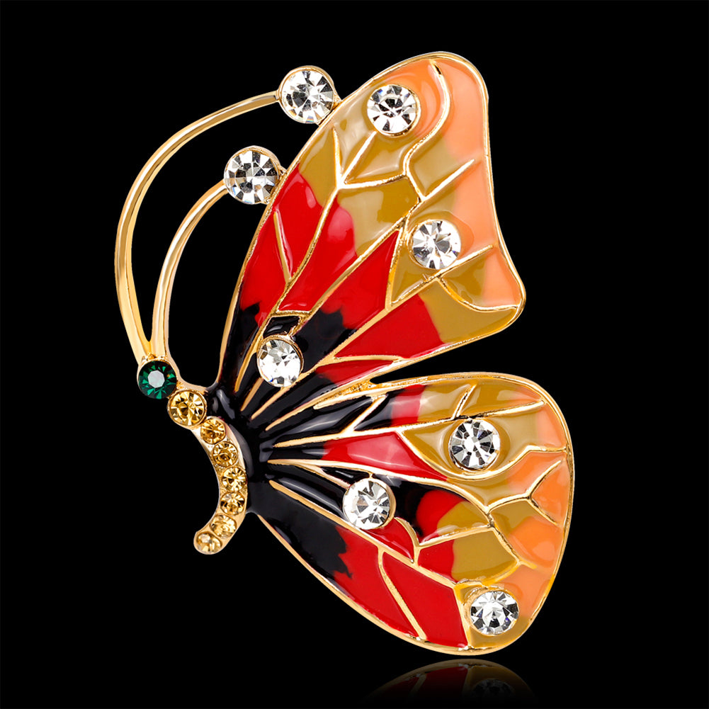 Butterfly Insect Enamel Rhinestone Brooch Pin Xmas Gift Scarf Dress Accessory