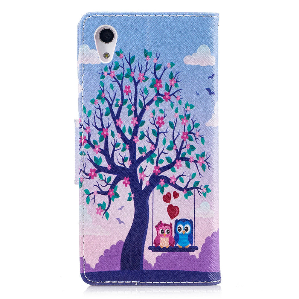 Sony Xperia XA1 Case Pattern Printed Flip Magnetic Wallet Card Slot Soft Protective Cover for Sony Xperia XA1