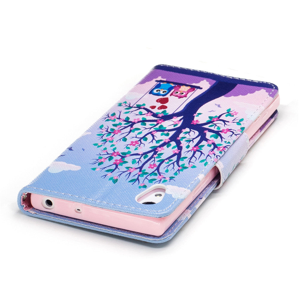 Sony Xperia XA1 Case Pattern Printed Flip Magnetic Wallet Card Slot Soft Protective Cover for Sony Xperia XA1