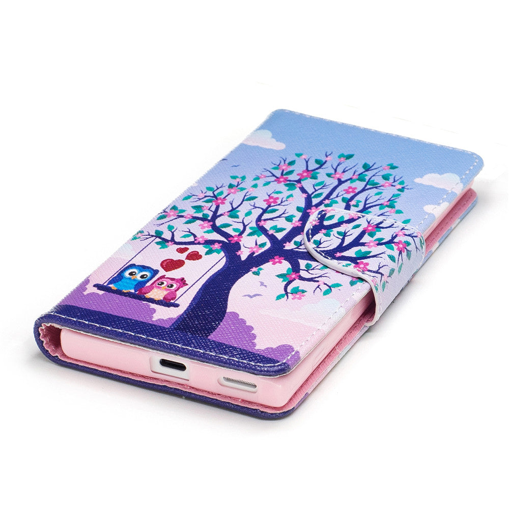 Sony Xperia XA1 Case Pattern Printed Flip Magnetic Wallet Card Slot Soft Protective Cover for Sony Xperia XA1