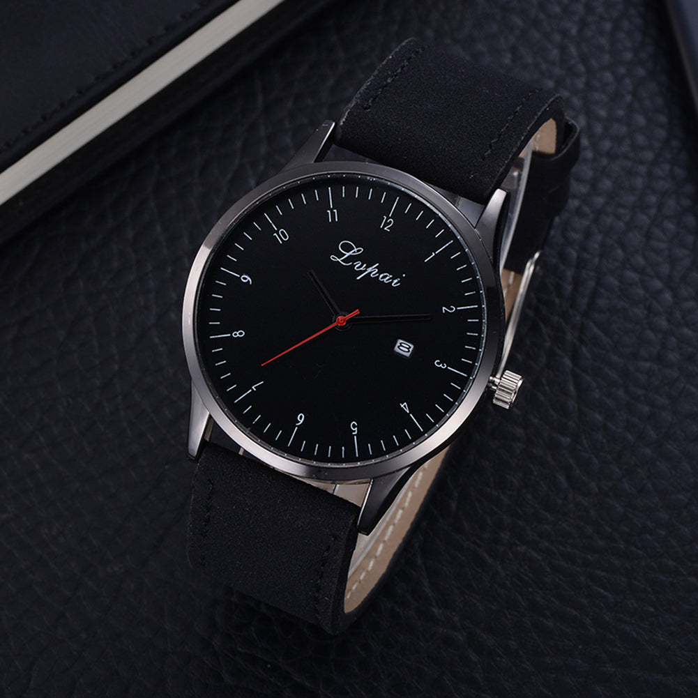Men's Fashion Faux Leather Band Analog Quartz Date Business Wrist Watch Gift