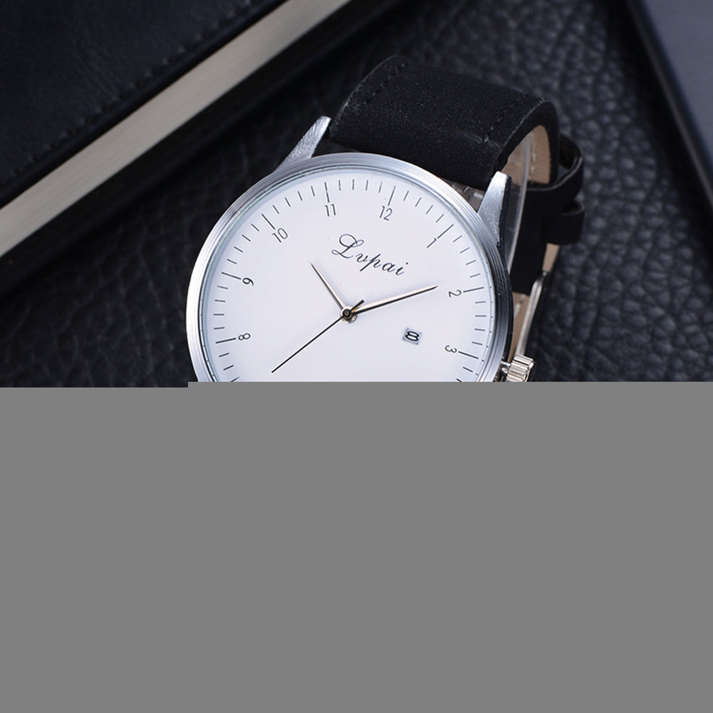 Men's Fashion Faux Leather Band Analog Quartz Date Business Wrist Watch Gift