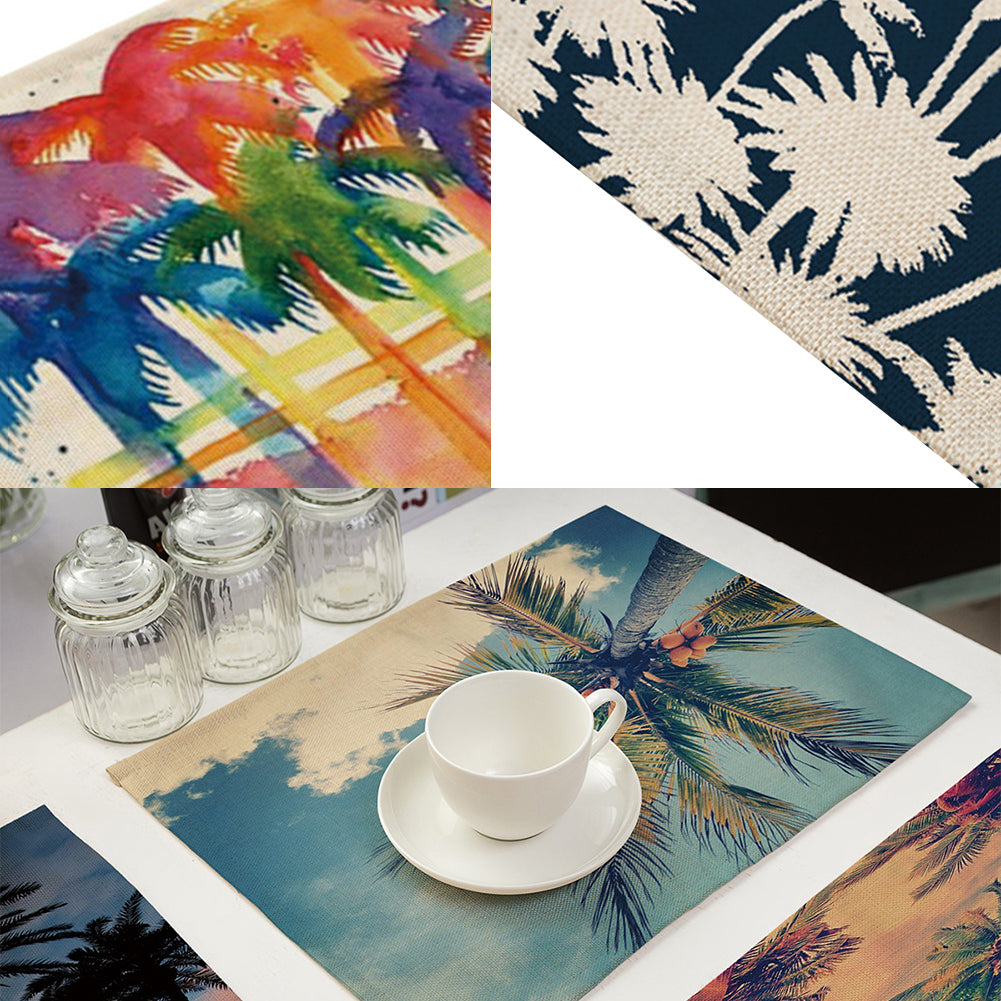 42x32cm Coconut Tree Pattern Dining Table Mat Insulation Placemat Home Decor