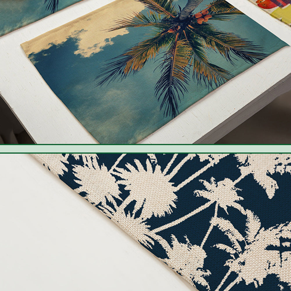 42x32cm Coconut Tree Pattern Dining Table Mat Insulation Placemat Home Decor