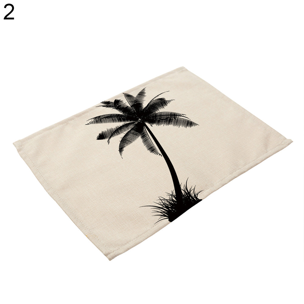 42x32cm Coconut Tree Pattern Dining Table Mat Insulation Placemat Home Decor
