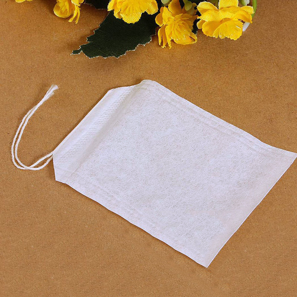 100Pcs Non-Woven Empty Tea Bags String Heat Seal Filter Paper Herb Loose Teabags