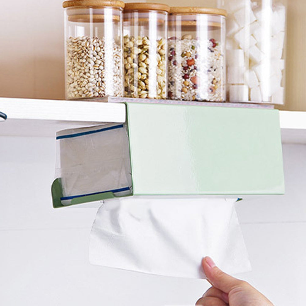 Tissue Paper Holder Iron Storage Case Frame Home Kitchen Cabinet Hanging Box