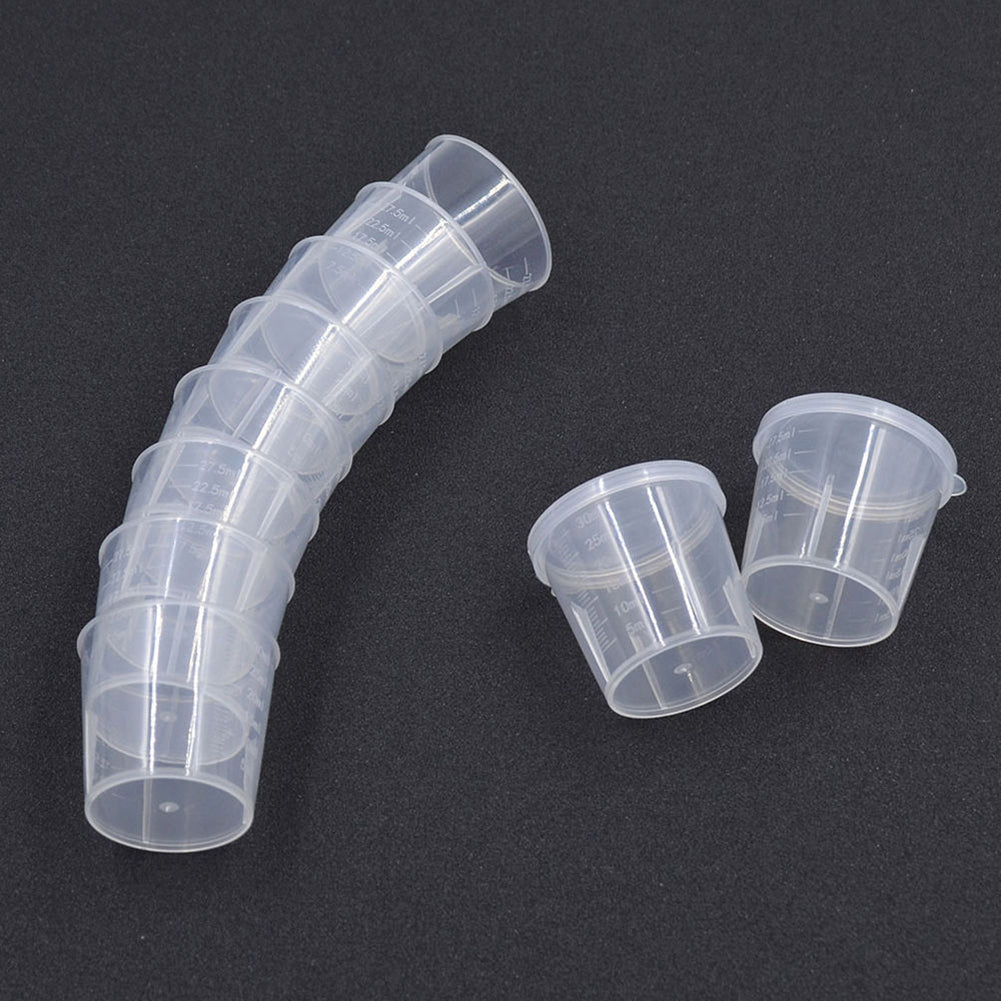 10Pcs Plastic Measuring Cups Lab Chemistry Kitchen Liquid Measure Tool 30ml