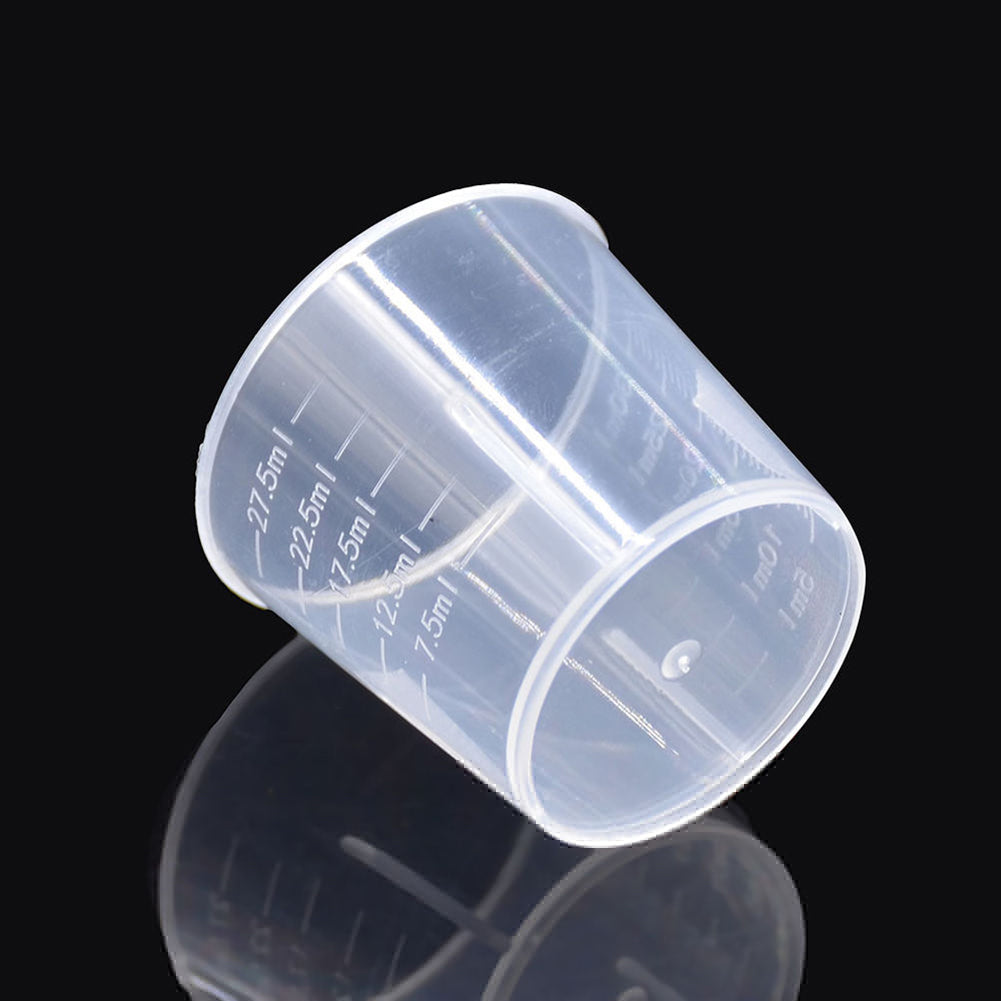 10Pcs Plastic Measuring Cups Lab Chemistry Kitchen Liquid Measure Tool 30ml