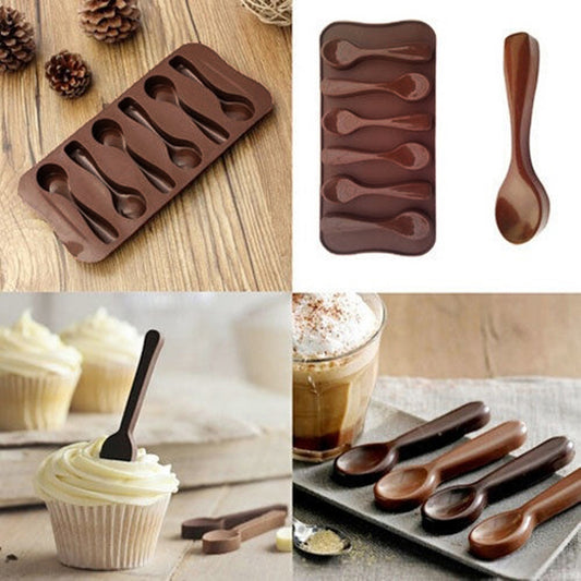 Silicone Spoon Baking Mold Biscuit Chocolate Fondant Cake Mold Kitchen Tool