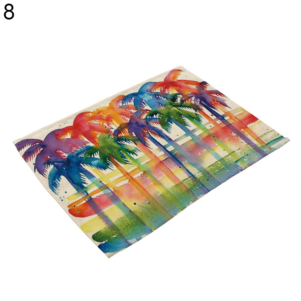 42x32cm Coconut Tree Pattern Dining Table Mat Insulation Placemat Home Decor