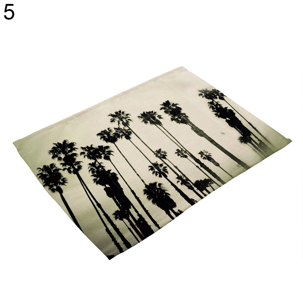 42x32cm Coconut Tree Pattern Dining Table Mat Insulation Placemat Home Decor