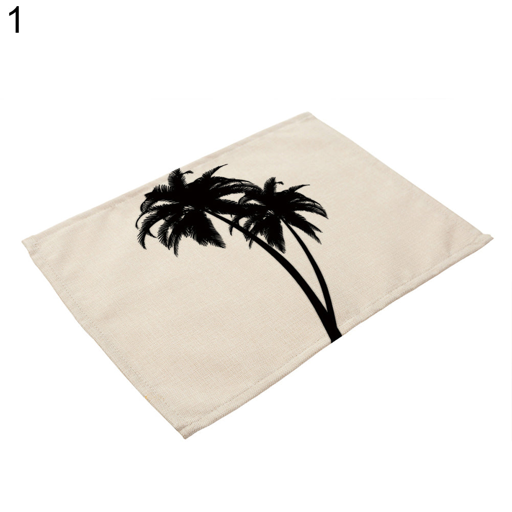 42x32cm Coconut Tree Pattern Dining Table Mat Insulation Placemat Home Decor