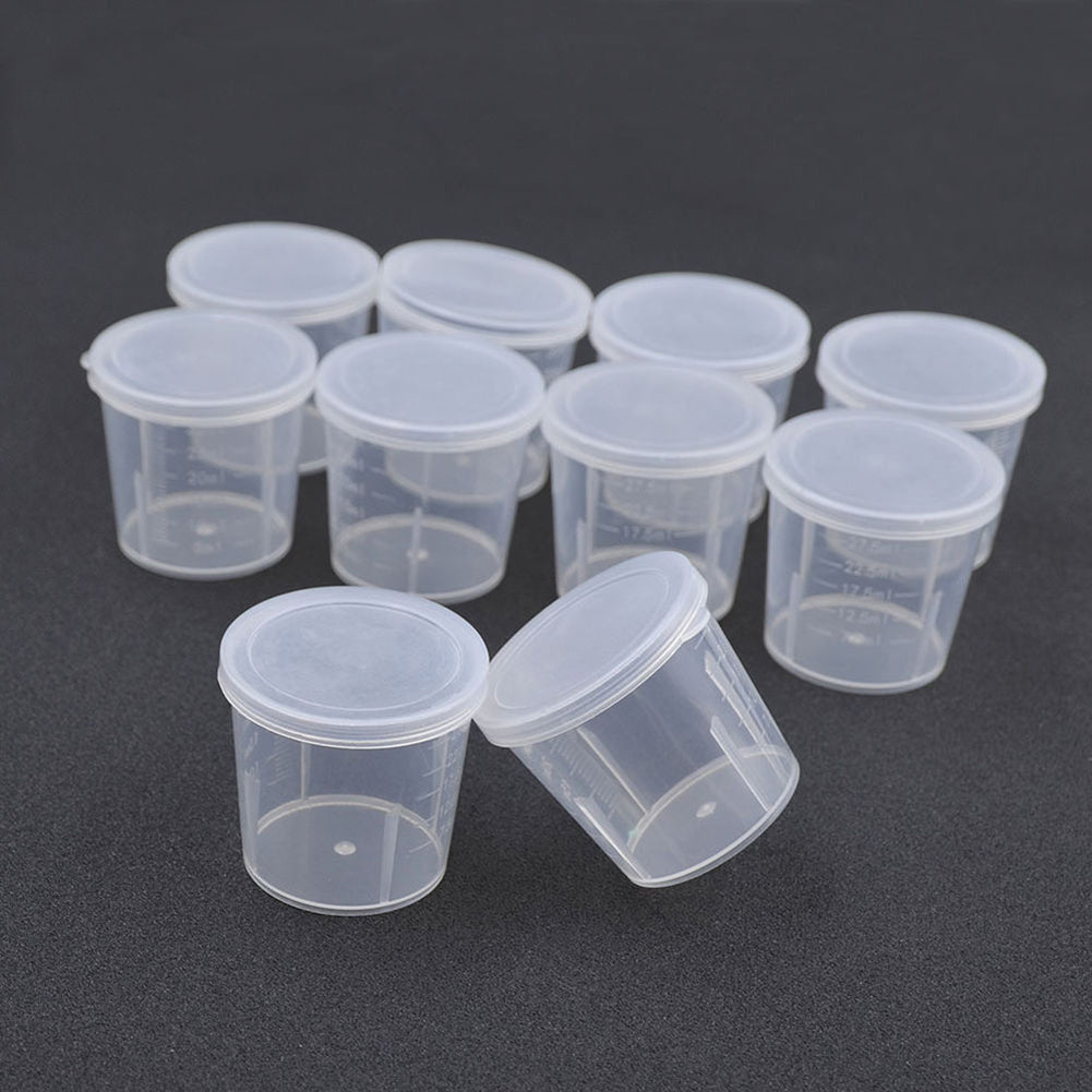 10Pcs Plastic Measuring Cups Lab Chemistry Kitchen Liquid Measure Tool 30ml