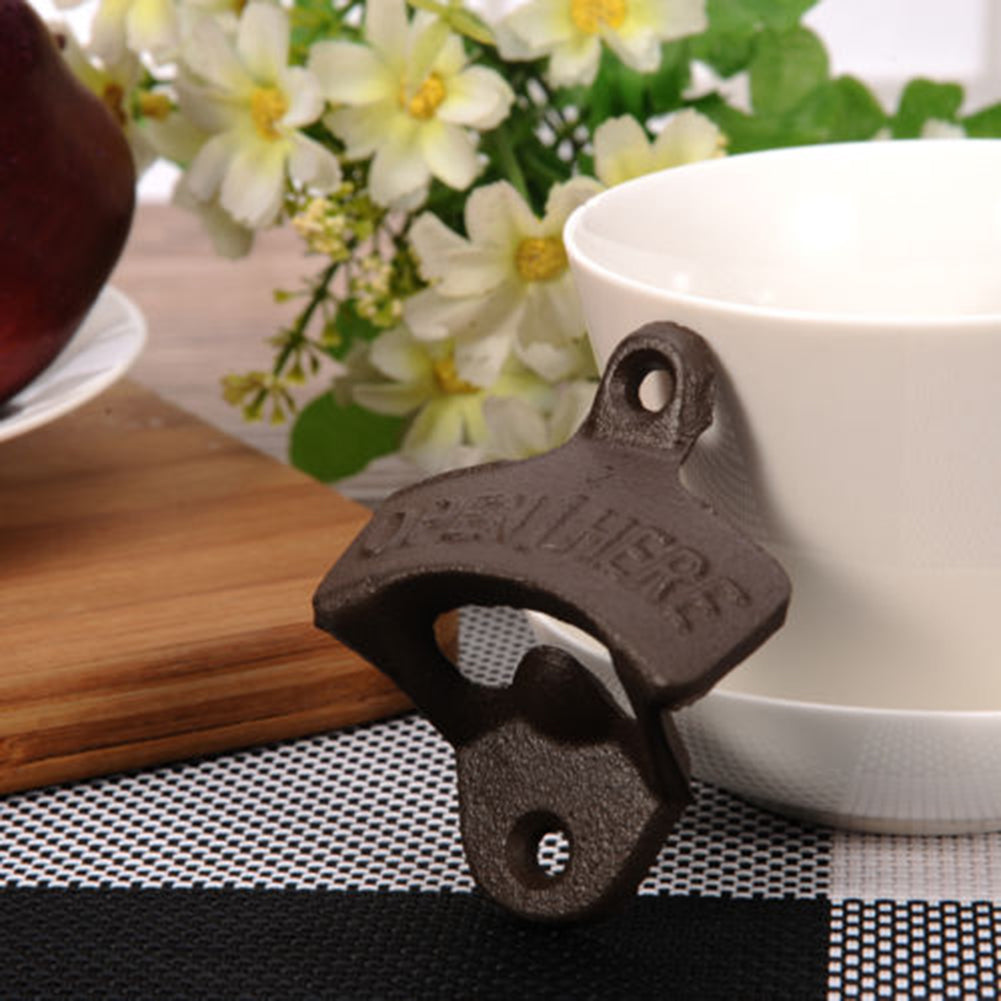 Cast Iron Vintage Rustic Style Collectable Bar Wall Mounted Beer Bottle Opener