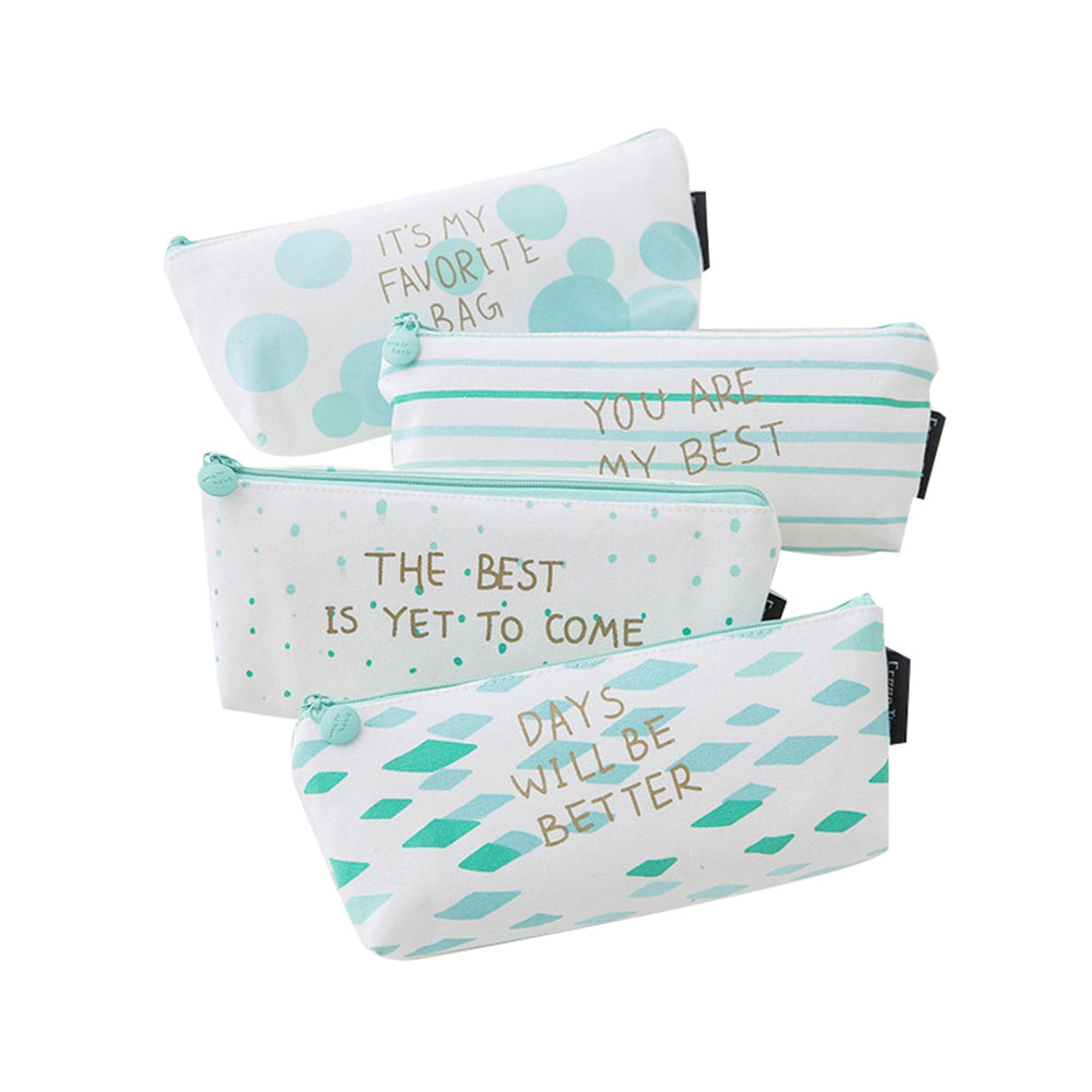 Fresh Style Mini Polka Dot Canvas Pencil Bag Stationery Storage Organizer Pouch