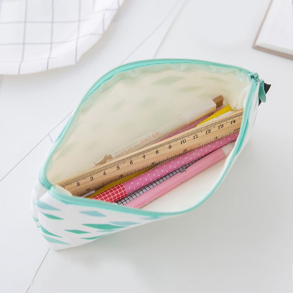 Fresh Style Mini Polka Dot Canvas Pencil Bag Stationery Storage Organizer Pouch