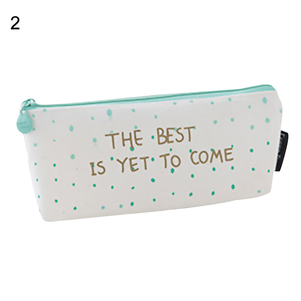 Fresh Style Mini Polka Dot Canvas Pencil Bag Stationery Storage Organizer Pouch
