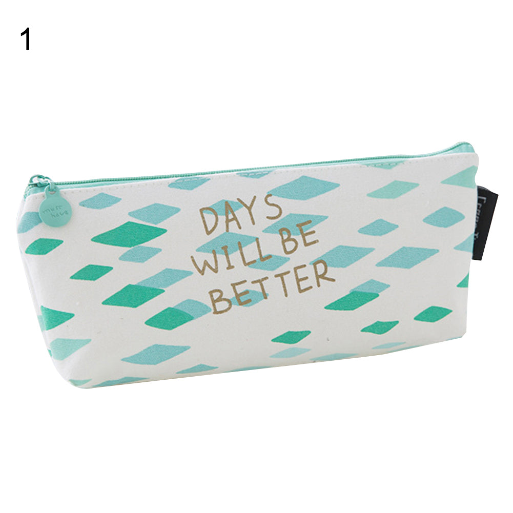 Fresh Style Mini Polka Dot Canvas Pencil Bag Stationery Storage Organizer Pouch