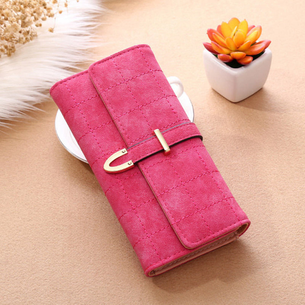 Fashion Ladies Women Vintage Long Faux Leather Trifold Purse Coin Wallet Handbag