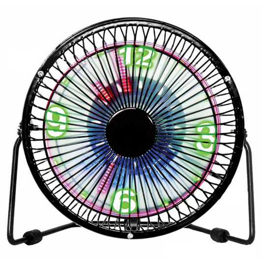 Mini USB Table Desk Cooling Fan LED Clock with Real Time Display Temperature