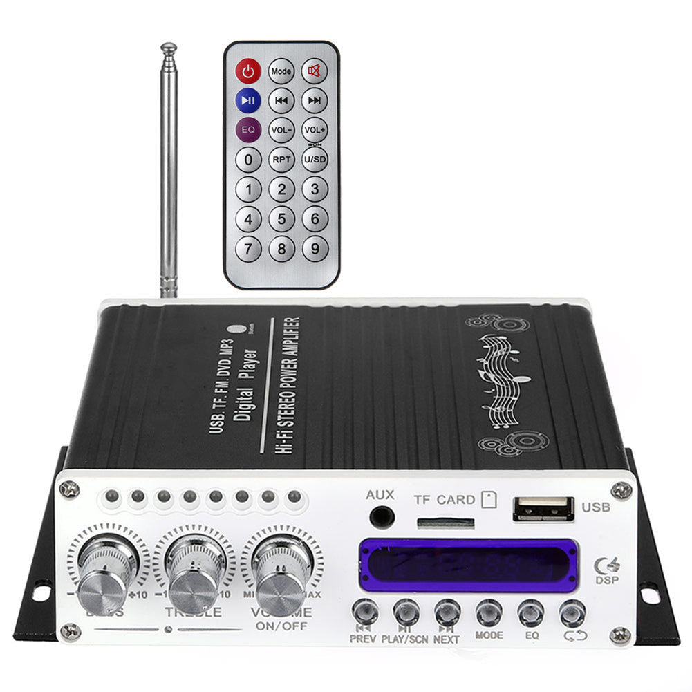 Mini Bluetooth Hi-Fi Class-AB Stereo Super Bass Digital Audio Power Amplifier