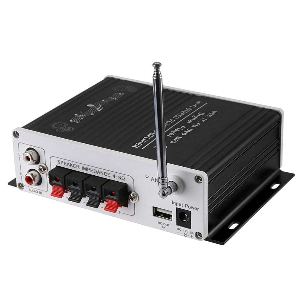 Mini Bluetooth Hi-Fi Class-AB Stereo Super Bass Digital Audio Power Amplifier