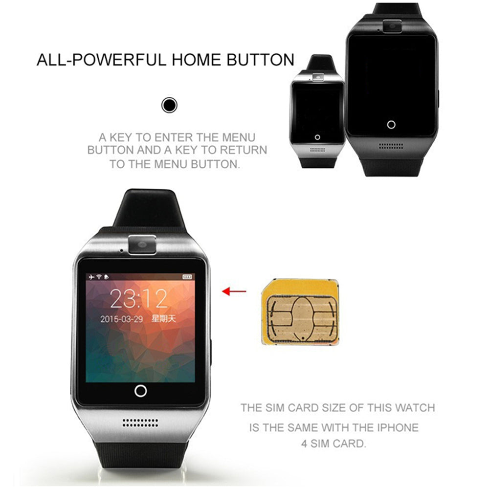 Newest Q18 Smart Watch Bluetooth Smartwatch Phone with Camera TF/SIM Card Slot for Android Samsung Galaxy SONY,LG,Huawei