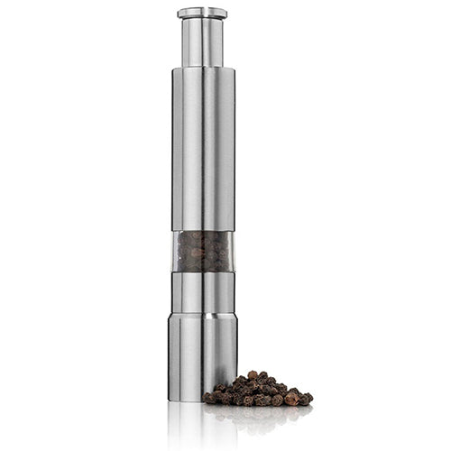 Kitchen Stainless Steel Manual Thumb Push Salt Spice Sauce Grinder Pepper Mill