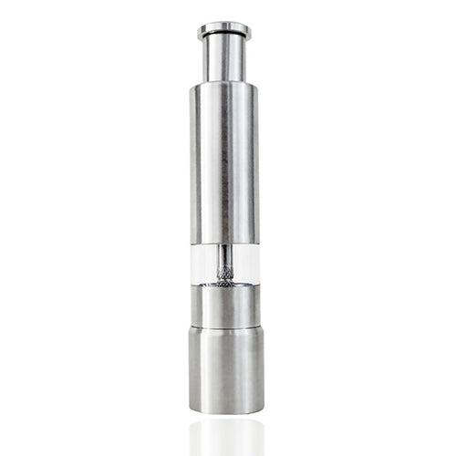 Kitchen Stainless Steel Manual Thumb Push Salt Spice Sauce Grinder Pepper Mill