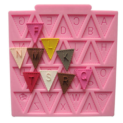 Silicone Letter Flag Lace Cake Mold Decorating Baking Chocolate Fondant Mould