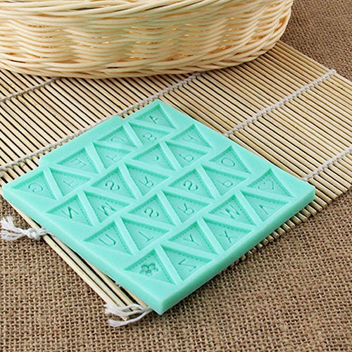 Silicone Letter Flag Lace Cake Mold Decorating Baking Chocolate Fondant Mould