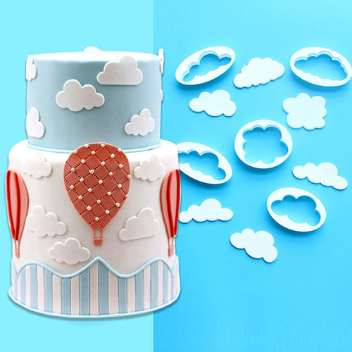 5Pcs Cute Cloud Plastic Fondant Cutter Cake Molds Moulds Cake Decorating Tools