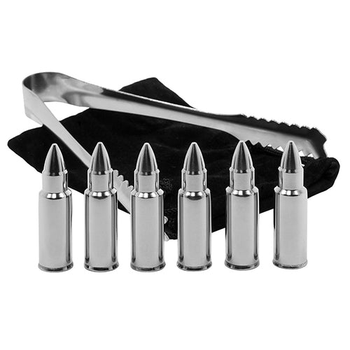 1Pc Creative Bar Club Bullet Shaped Stainless Steel Drink Ice Cube Whiskey Stones