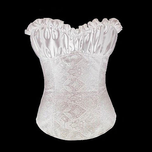 Women Sexy Floral Lace Up Strapless Shapping Shapewear Corset Bustier Underwear