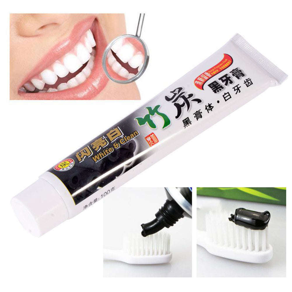 100g Pro Bamboo Charcoal Teeth Whitening Remove Dental Stains Black Toothpaste