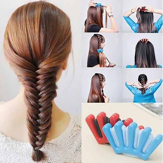 Hair Braider Sponge French Braid Plait Twist Hair Styling DIY Tool Holder Clip