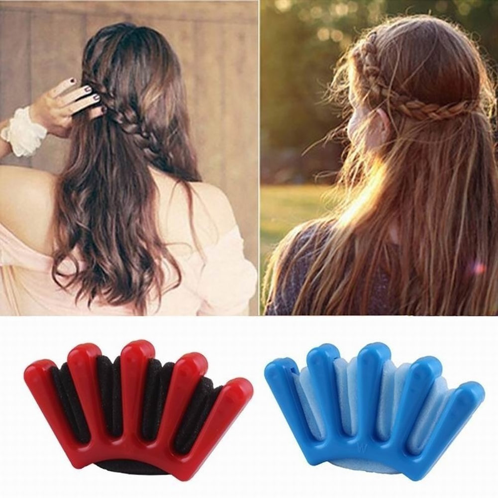 Hair Braider Sponge French Braid Plait Twist Hair Styling DIY Tool Holder Clip