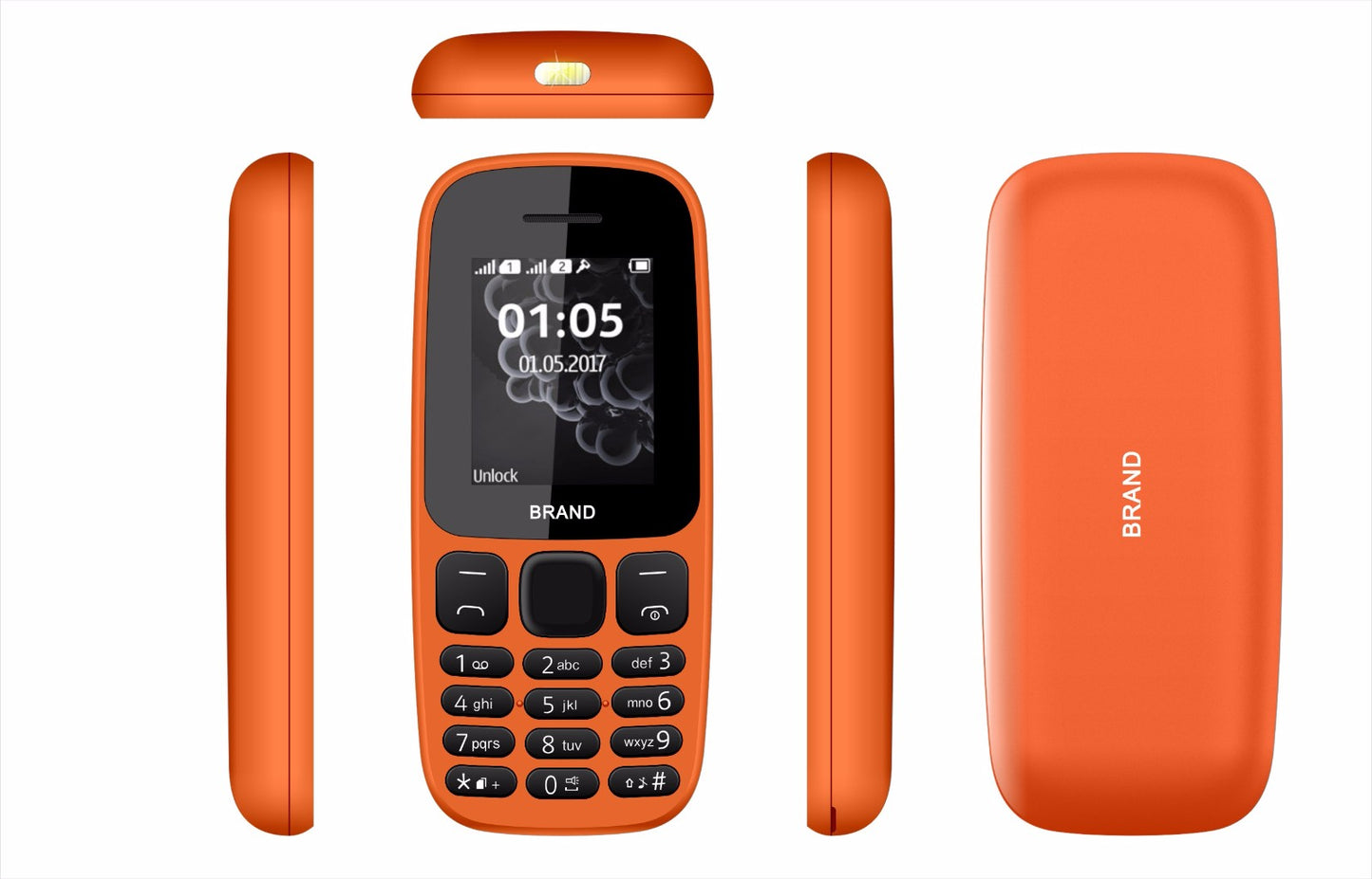 105 mobile phone 1.8 inches screen, dual SIM card GPRS mobile phone vibration support English Russian National FM radio