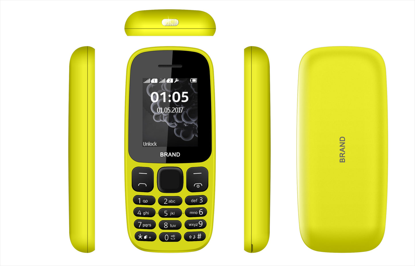 105 mobile phone 1.8 inches screen, dual SIM card GPRS mobile phone vibration support English Russian National FM radio