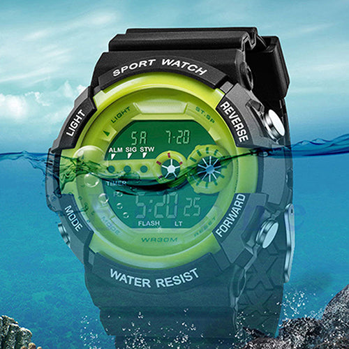 Men's LED Luminous Digital Date Alarm Waterproof Sports Quartz Wrist Watch